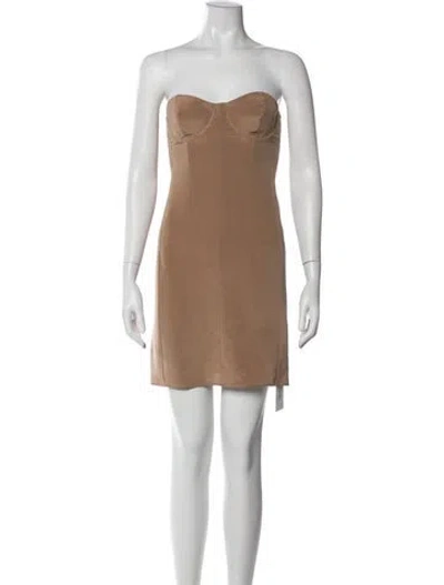 Pre-owned Scanlan Theodore Silk Mini Dress In Neutral