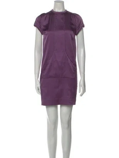 Pre-owned Scanlan Theodore Silk Mini Dress In Purple