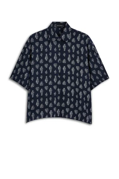 Scanlan Theodore Silk Paisley Shirt In Blue