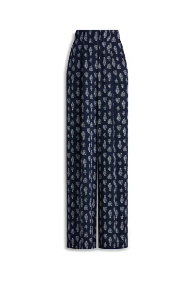 Scanlan Theodore Silk Paisley Trouser In Blue