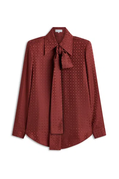 Scanlan Theodore Silk Poppy Jacquard Shirt In Burgundy
