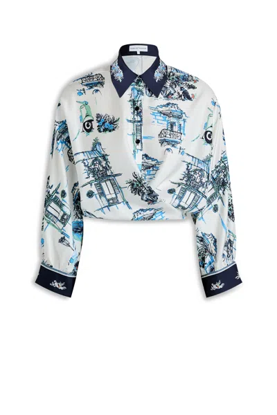Scanlan Theodore Silk Souvenir Shirt In Blue