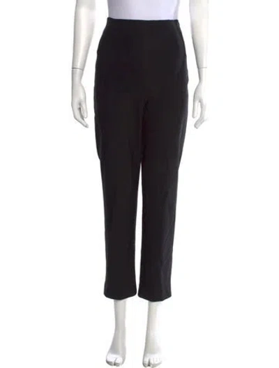 Pre-owned Scanlan Theodore Silk Straight Leg Pants In Black