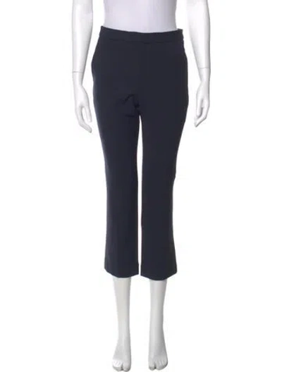 Pre-owned Scanlan Theodore Silk Straight Leg Pants In Blue