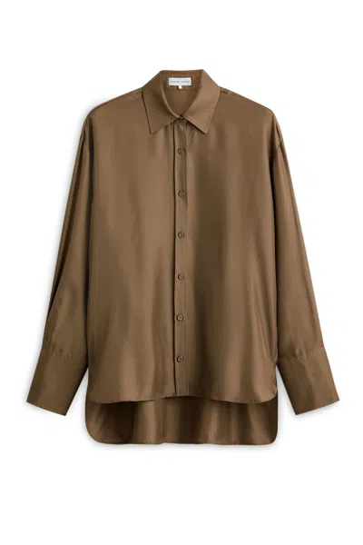 Scanlan Theodore Silk Twill Shirt In Brown