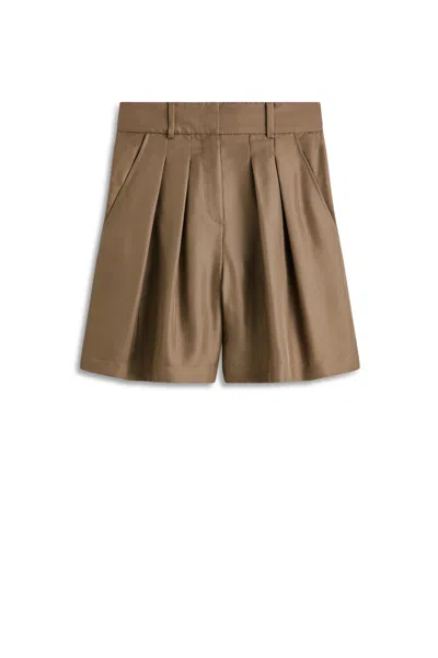 Scanlan Theodore Silk Twill Short In Brown