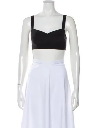 Pre-owned Scanlan Theodore Silk V-neck Crop Top In Pink
