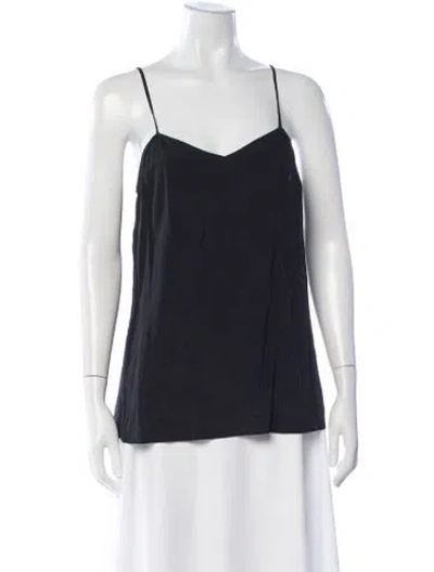Pre-owned Scanlan Theodore Silk V-neck Top In Blue