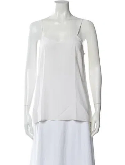 Pre-owned Scanlan Theodore Silk V-neck Top In White