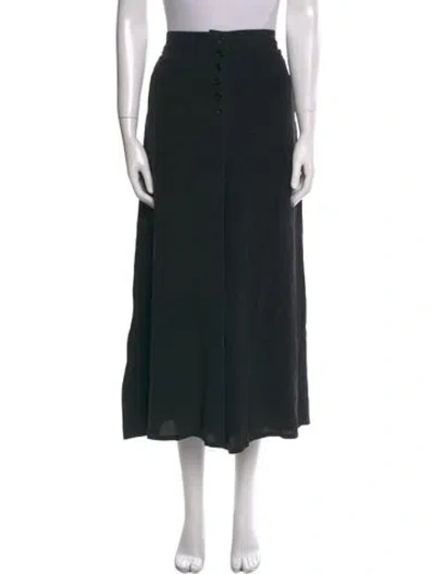 Pre-owned Scanlan Theodore Silk Wide Leg Pants In Black