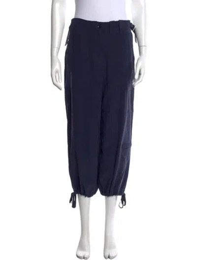 Pre-owned Scanlan Theodore Silk Wide Leg Pants In Black
