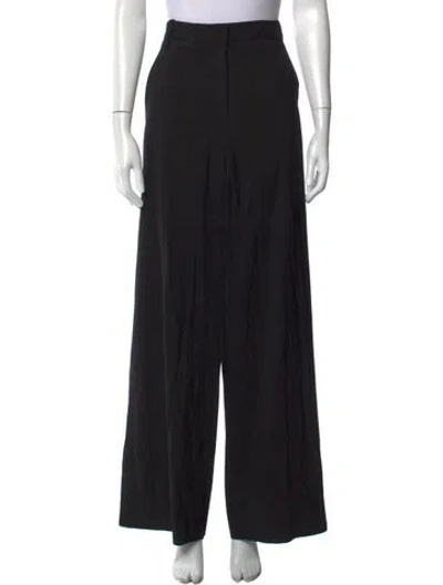 Pre-owned Scanlan Theodore Silk Wide Leg Pants In Black