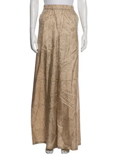 Pre-owned Scanlan Theodore Silk Wide Leg Pants In Neutral