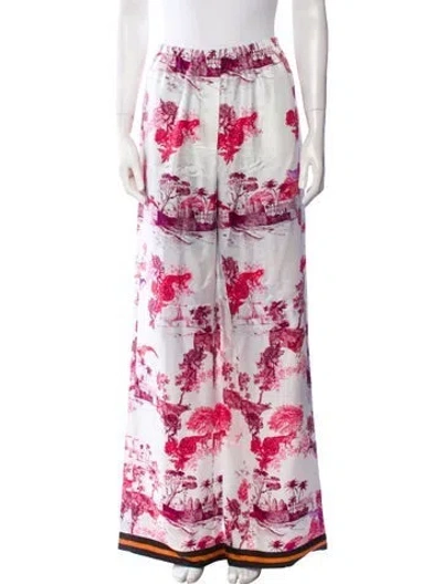 Pre-owned Scanlan Theodore Silk Wide Leg Pants W/ Tags In Pink