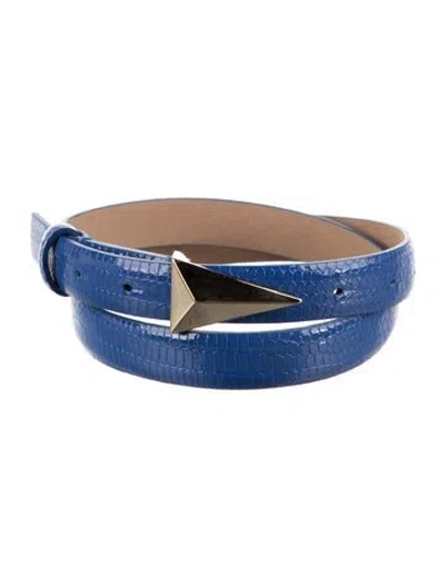 Pre-owned Scanlan Theodore Skinny Leather Belt Kit In Blue