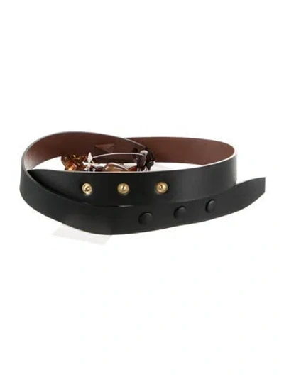 Pre-owned Scanlan Theodore Skinny Leather Belt W/ Tags In Brown