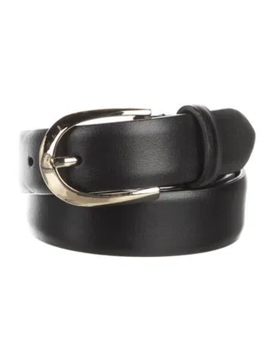 Pre-owned Scanlan Theodore Skinny Leather Waist Belt In Black