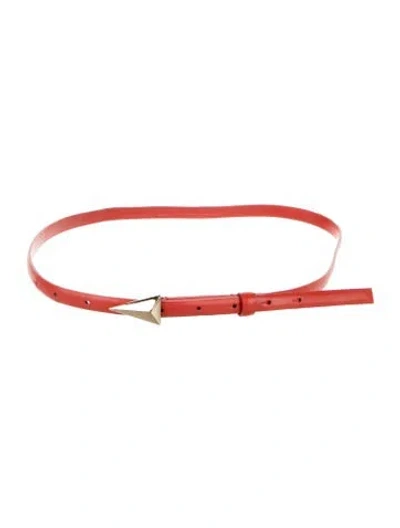 Pre-owned Scanlan Theodore Skinny Leather Waist Belt In Red