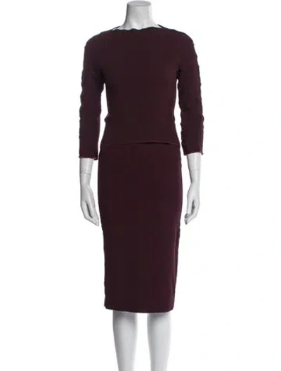 Pre-owned Scanlan Theodore Skirt Set In Burgundy