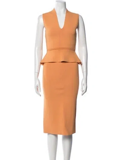 Pre-owned Scanlan Theodore Skirt Set In Orange