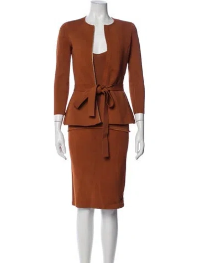 Pre-owned Scanlan Theodore Skirt Set In Orange