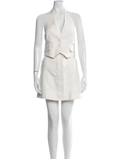 Pre-owned Scanlan Theodore Skirt Set In White