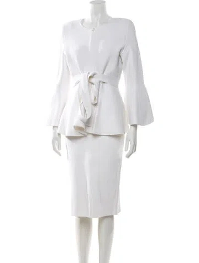 Pre-owned Scanlan Theodore Skirt Suit In White