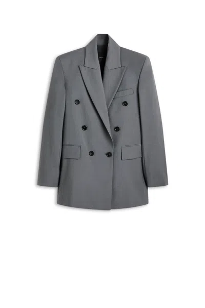 Scanlan Theodore Soft Double Breasted Jacket In Gray