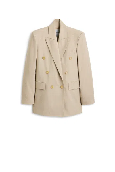 Scanlan Theodore Soft Double Breasted Jacket In Sand