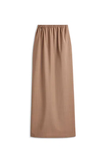 Scanlan Theodore Soft Long Pencil Skirt In Brown