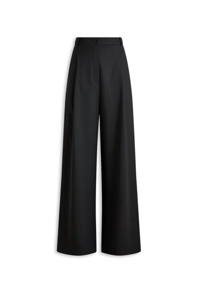 Scanlan Theodore Soft Pleat Drape Leg Trouser In Black