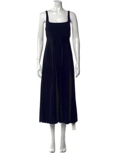 Pre-owned Scanlan Theodore Square Neckline Long Dress In Blue