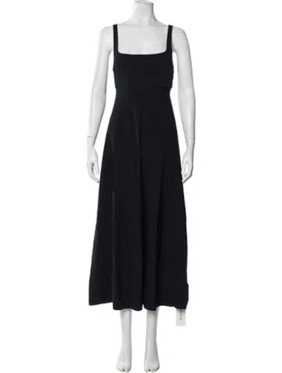 Pre-owned Scanlan Theodore Square Neckline Long Dress In Blue
