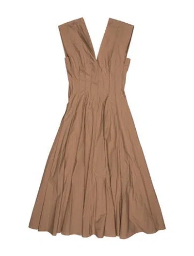 Pre-owned Scanlan Theodore Square Neckline Long Dress W/ Tags In Neutrals