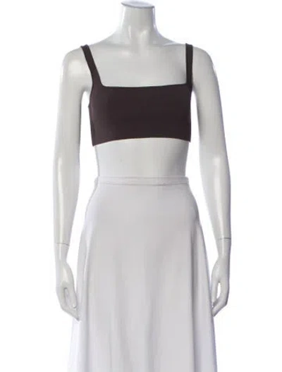 Pre-owned Scanlan Theodore Square Neckline Sleeveless Crop Top In Neutrals