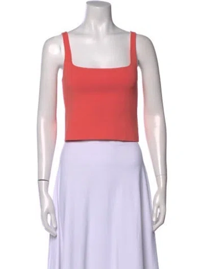 Pre-owned Scanlan Theodore Square Neckline Sleeveless Crop Top In Pink