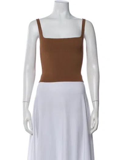 Pre-owned Scanlan Theodore Square Neckline Sleeveless Crop Top W/ Tags In Neutral