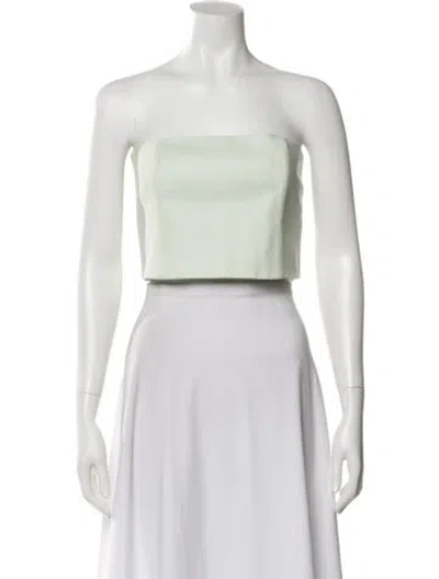 Pre-owned Scanlan Theodore Strapless Crop Top In Green