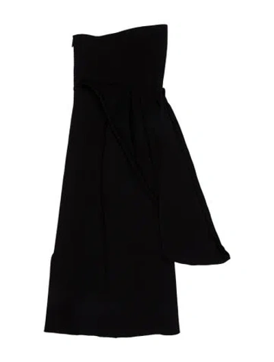 Pre-owned Scanlan Theodore Strapless Knee-length Dress In Black