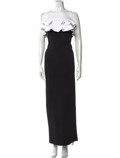 Pre-owned Scanlan Theodore Strapless Long Dress In Black