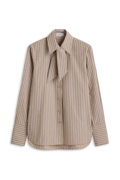 Scanlan Theodore Stripe Cravat Shirt In Neutral