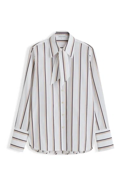 Scanlan Theodore Stripe Cravat Shirt In Neutral