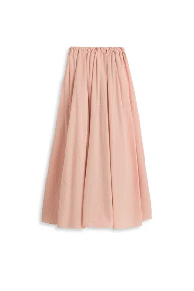 Scanlan Theodore Stripe Gather Skirt In Neutral