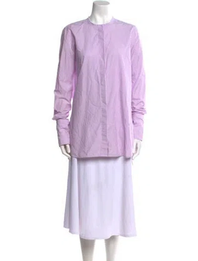 Pre-owned Scanlan Theodore Striped Crew Neck Tunic In Purple