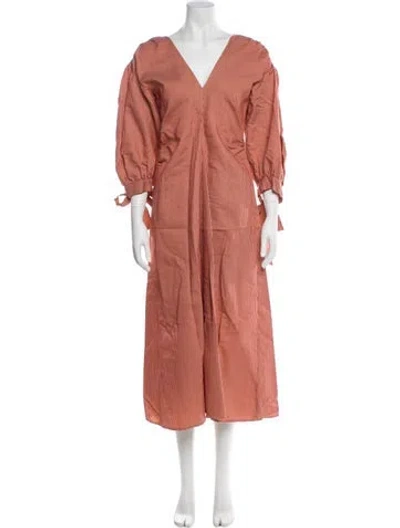 Pre-owned Scanlan Theodore Striped Long Dress In Multi