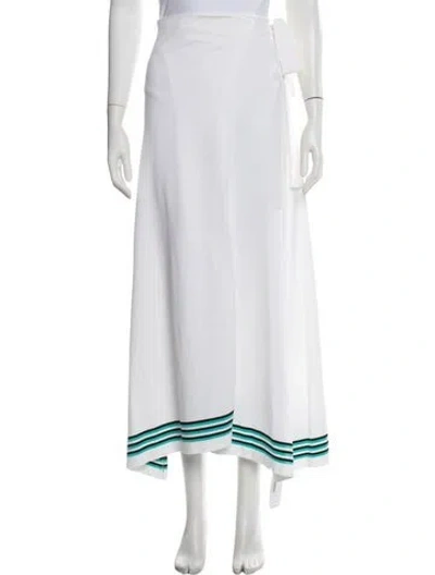 Pre-owned Scanlan Theodore Striped Long Skirt In White