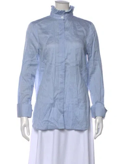 Pre-owned Scanlan Theodore Striped Long Sleeve Top In Blue