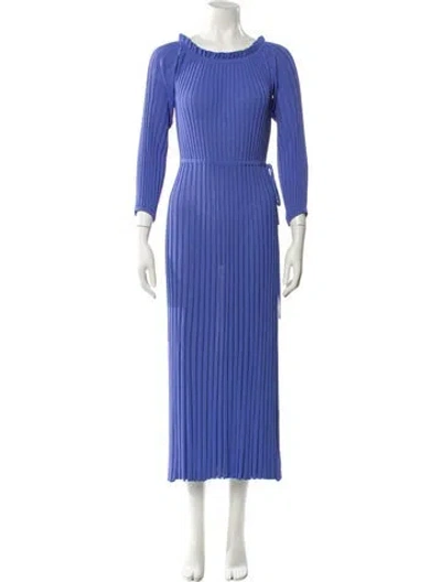 Pre-owned Scanlan Theodore Striped Midi Length Dress In Purple