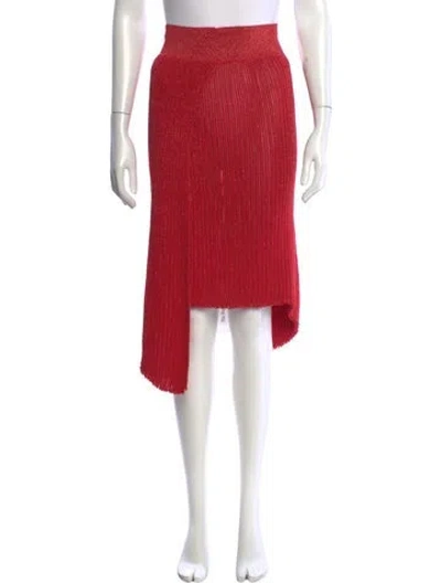 Pre-owned Scanlan Theodore Striped Midi Length Skirt In Metallic/red