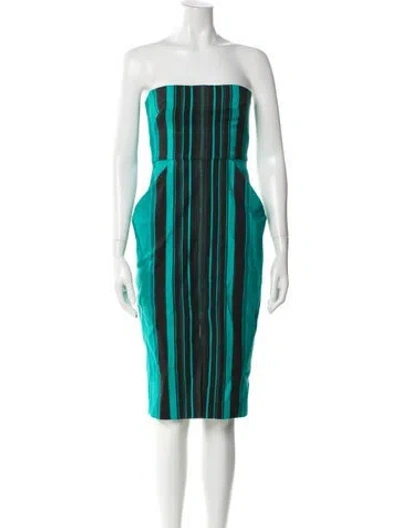 Pre-owned Scanlan Theodore Striped Mini Dress In Blue